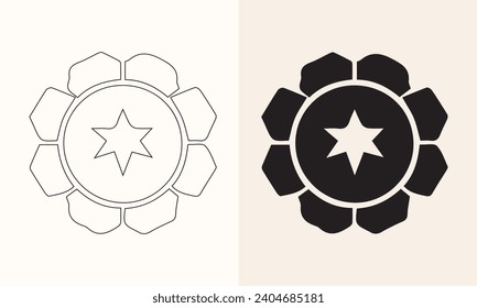 Vektorgrafik eines Stern-Symbolsatzes