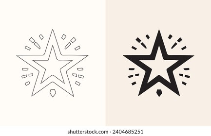 Vector illustration of a star icon set