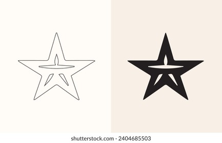 Vector illustration of a star icon set