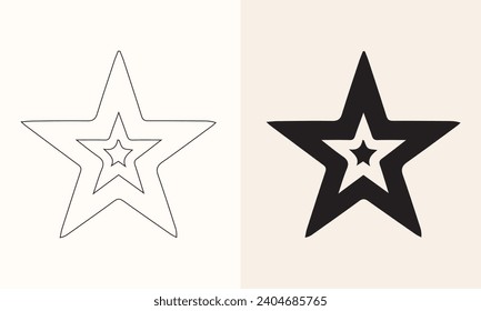 Vector illustration of a star icon set