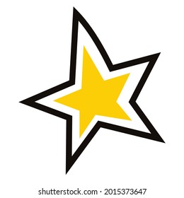 Vector illustration of star icon with sloppy drawing technique.