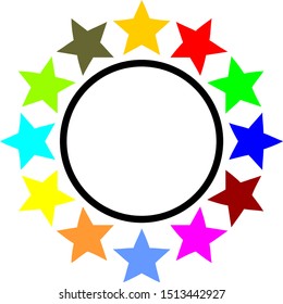 Vector illustration of star icons on white background