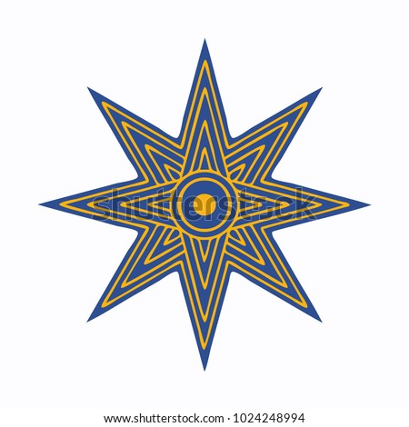 Vector illustration: The Star of Ishtar, Symbol of Inanna, also called Star of Venus. Eight point star or variant of Ishtar Octagram.