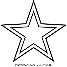 Vector Illustration of Star Line Art for Popular Choices and Achievement Awards