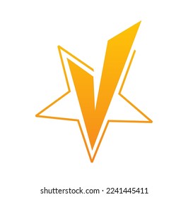 A vector illustration of Star Monogram Logo Initial Letter V