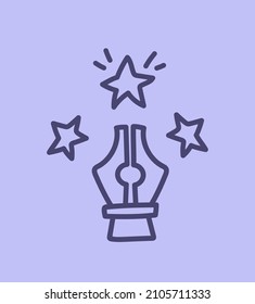 Vector illustration of star pen. 