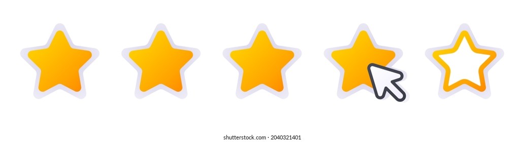 Vector Illustration Of Star Rating. Evaluate The Managers' Service. 