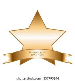 Vector Illustration Star Ribbon Text Stock Vector (Royalty Free) 337793144
