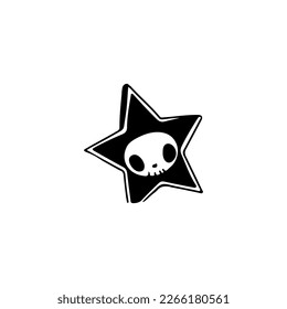 vector illustration of star with skull concept