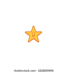 Ilustración vectorial de la pegatina de estrella con contorno aislado en fondo blanco