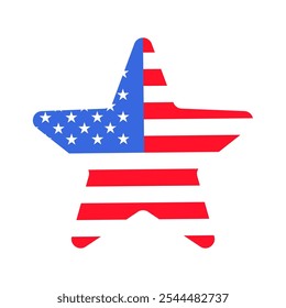 Vector illustration of star symbol from the collection of American flag-themed icons. A celebration of American culture and identity. Independence Day celebrations, a decorative element in an American