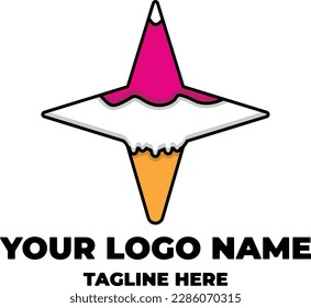 ilustración vectorial del logotipo de helado de símbolo estrella