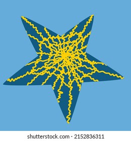 Vector illustration of a starfish in a flat style