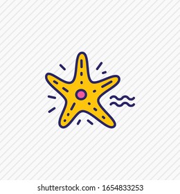 Vector illustration of starfish icon colored line. Beautiful sea element also can be used as sea star icon element.