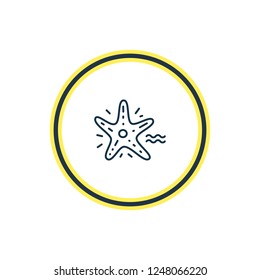 Vector illustration of starfish icon line. Beautiful nautical element also can be used as sea star icon element.