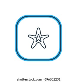 Vector Illustration Of Starfish Outline. Beautiful Season Element Also Can Be Used As Fish  Element.