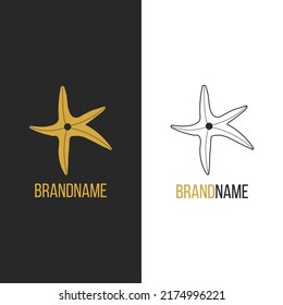 Vector illustration with starfish. Sea star for logo.