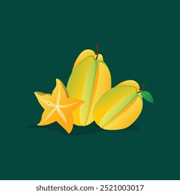 Vector Illustration of Starfruit for Design and Health