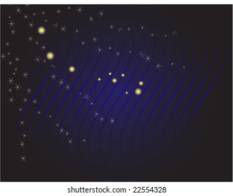 vector illustration of starry dark sky