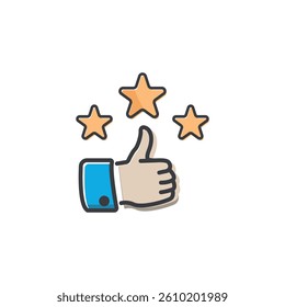 vector illustration of starry hand like sign icon design.