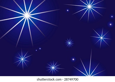 Vector illustration of starry night background. Only global colors. CMYK. Easy color changes.