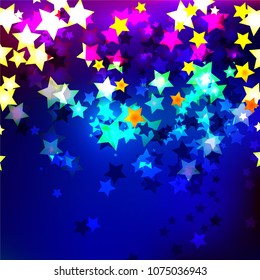 Vector illustration. Starry shining background, greeting card.