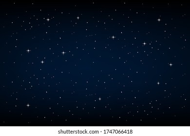 Vector illustration of a starry sky black blue night