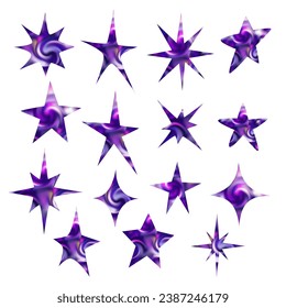 Vector illustration of stars. Design elements for New Year, Christmas, birthday, holidays isolated on white background.