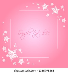 Vector illustration of Stars and frame on a pink background.