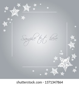 Vector illustration of Stars and frame on a gray background.