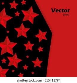 vector illustration stars of on black and red background