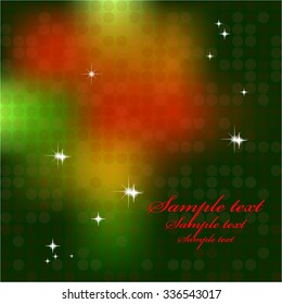 Vector illustration of Stars on a red green background.