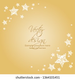 Vector illustration of Stars on a yellow background.