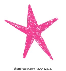 Vector illustration, stars pencil outline effect, hand drawn stars, doodles with pencils