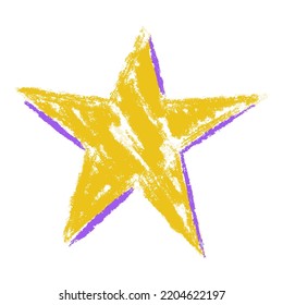 Vector illustration, stars pencil outline effect, hand drawn stars, doodles with pencils