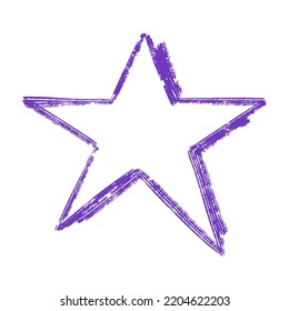 Vector illustration, stars pencil outline effect, hand drawn stars, doodles with pencils