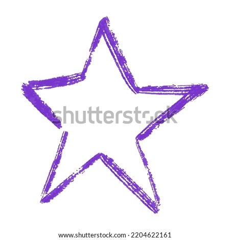 Vector illustration, stars pencil outline effect, hand drawn stars, doodles with pencils