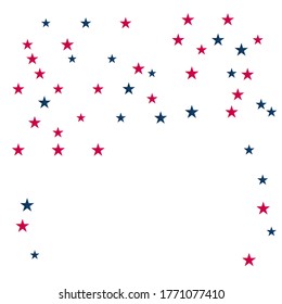 Vector Illustration of Stars with Red and Blue Color on White Background. 