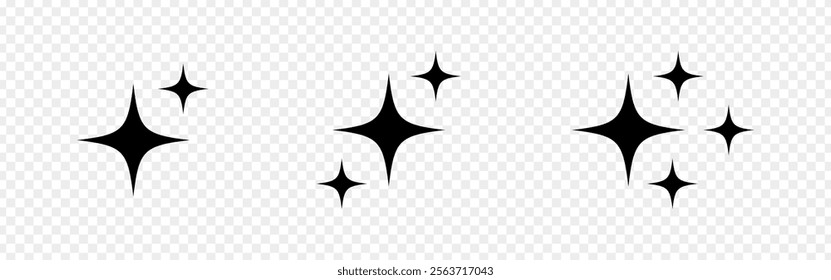 Vector illustration of stars set isolated on transparent background