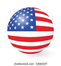 A vector illustration of a Stars and Stripes button and sticker