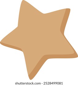 Vector illustration of star-shaped ginger cookie