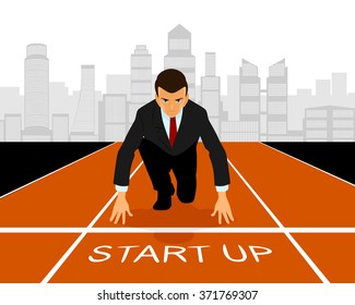 Vector illustration of a start up in business