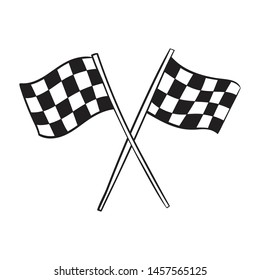 Vector illustration of start and finish line banners, streamers, arch gate, flags for outdoor sport event - competition race, run marathon. Isolated doodle cartoon illustration. 