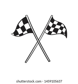 Vector illustration of start and finish line banners, streamers, arch gate, flags for outdoor sport event - competition race, run marathon. Isolated doodle cartoon illustration. 