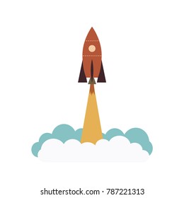 vector illustration start rocket