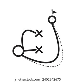 Vector illustration of Start Versus Success Icons