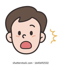 vector illustration of a startled man