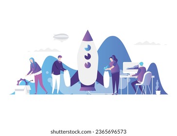 Vector illustration startup environment concept flat style