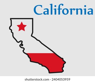Ilustración vectorial del estado de California, EE.UU.
