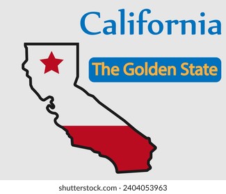 Vector illustration of the state of California, USA
